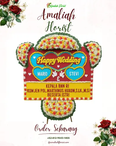 Karangan Papan Bunga Pernikahan di Babakan Sari